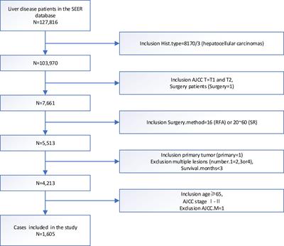 Comparison of surgical resection and radiofrequency ablation for stages I and II elderly hepatocellular carcinoma patients (≥ 65 years): A SEER population-based propensity score matching’s study